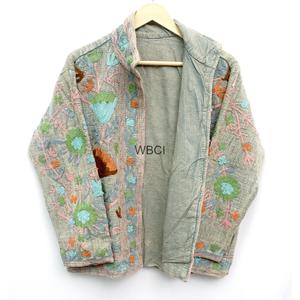 เสื้อแจ็คเก็ตซูซานีงานแฮนด์เมด ปักลายดอกไม้ ผ้าลินินคอตตอนเย็บติดกัน คอปก แขนยาว สำหรับผู้หญิง ฤดูใบไม้ผลิ - Product Image 6