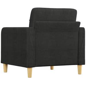 Fauteuil individuel en tissu noir (100 % polyester) pour salon, avec structure en métal et textilène, au design élégant - Product Image 5