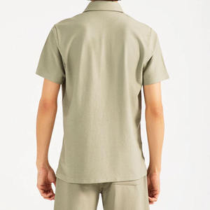 Men's Oversized Polo <b>Twin</b> <b>Set</b> Breathable Summer Knitted Short Sleeve Top & Shorts Casual Trending 2025 Men <b>Sets</b> - Product Image 3