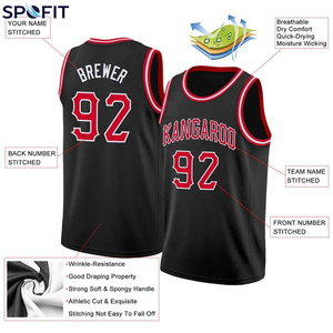 เสื้อบาสเก็ตบอลชายพร้อมโลโก้สั่งทำ ผ้าโพลีเอสเตอร์ 100% ระบายอากาศได้ดี ทันสมัย สวมใส่สบาย ดีไซน์ใหม่สำหรับนักกีฬา ชุดทีม - Product Image 4