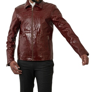 Blouson aviateur en cuir d'agneau de qualité supérieure pour homme, fait main, logo personnalisé, col montant, réversible, respirant, manteau d'hiver, service OEM - Product Image 2