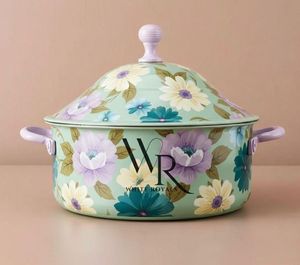 Plat de service isotherme en métal bleu roi et or à motif floral, avec couvercle, design arabe, pour cuisine, salle à manger et cadeaux - Product Image 5