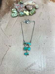 Collier artisanal en turquoise Kingman, argent sterling, bijou statement style sud-ouest, cadeau pour elle - Product Image 5