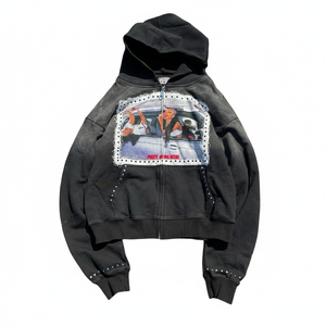 เสื้อฮู้ดดี้ผู้ชาย ผ้าฝ้าย 100% หนัก 600 กรัม ผ้าฟลีซ รักษ์โลก สำหรับฤดูหนาว หนานุ่ม พิมพ์ลายมัดย้อม ปักโลโก้ พิมพ์ลายนูน ทรงปกติ - Product Image 6