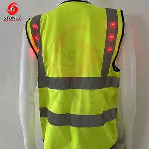 LED Flash Safety Vest Reflective High Visibility Warning Waistcoat Polyester Workwear for Road <b>Running</b> Traffic Use - Product Image 2