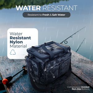 Bolsa de Pesca de Nailon Impermeable con Camuflaje, Personalizada OEM, 10L, con Múltiples Bolsillos, Porta Cañas, Correa de Hombro con Anillo en D, Venta al Por Mayor - Product Image 5