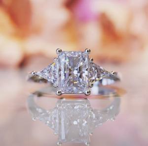 The Duality Radiant Cut Moissanite <b>Ring</b> 925 Sterling <b>Silver</b> Luxury Modern Sparkling Engagement Wedding Party <b>Statement</b> <b>Ring</b> - Product Image 2