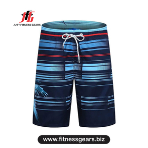 Shorts de bain rayés pour hommes, séchage rapide, avec cordon de serrage, vêtements de plage décontractés - Product Image 1