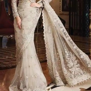 Sari Indio de Alta Calidad para Verano e Invierno, Vestido de Fiesta y Boda, Origen Pakistán, Empaque Personalizado, Poliéster, Largo hasta el Suelo, Resistente a la Humedad - Product Image 2