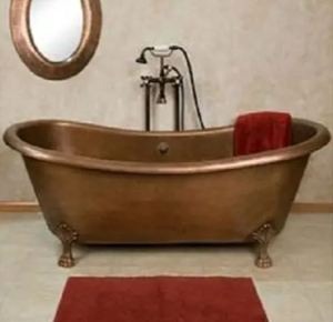 Baignoire autoportante en cuivre, style rustique vintage, forme baril ovale sans couvercle, pour spa, hôtel, maison - Product Image 5