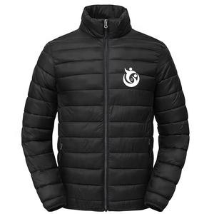 Veste de ski bomber d'hiver pour homme CardiacSports, coupe ajustée, imprimé par transfert thermique, col montant, couleur unie noire - Product Image 6