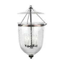 Lanterne en verre avec garniture en laiton, porte-bougie suspendu rond résistant à la chaleur pour la décoration de la maison