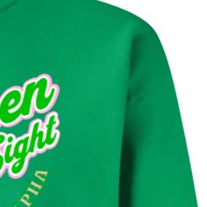 Sweat-shirt à col rond graphique vert Nineteen Oh Eight, manches longues, poignets côtelés, décontracté, en polaire pour femme, style streetwear tendance - Product Image 5