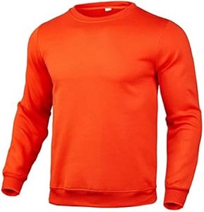 เสื้อสเวตเชิ้ตผู้ชายดีไซน์คลาสสิก คอกลมสัมผัสนุ่ม สีพื้น ใส่ได้ทุกวัน วัสดุทนทาน ข้อมือเสื้อแบบริบ - Product Image 3