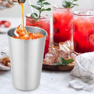 BPA Free Stainless Steel Classic <b>Camping</b> Beer Glass Mug Portable Single Wall Rolled Rim Metal Drinking Pint Glasses Party Use - Product Image 3