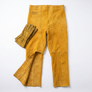 Heavy-Duty Cowhide Split Leather Welders Wear Industrial Safety Clothing <b>Spark</b> Resistance Protective Work <b>Trousers</b> for Welding - Product Image 3