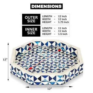 ถาดเสิร์ฟทรงกลมแบบฝังกระดูกพร้อมพื้นผิวเรียบเหมาะสำหรับโฮสต์แสดงเทียนหรืออุปกรณ์เสริมสำหรับบาร์จากอินเดีย - Product Image 5