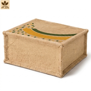 Sac de courses en jute laminé 20x20x10 cm, imprimé sur mesure, réutilisable, sac fourre-tout pour la vente au détail, vente en gros, fabricant OEM ODM, marque privée - Product Image 4