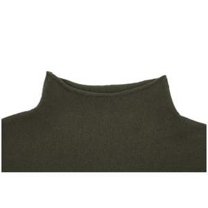 ODM OEM mujeres otoño moda holgada de manga larga fino cuello redondo Jersey de punto con logotipo frontal - Product Image 4