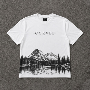 <b>Mountain</b> Graphic <b>T</b>-<b>Shirt</b> for Men Custom Cotton Crew Neck Tee Casual Outdoor Landscape Print Short Sleeve Streetwear Wholesale - Product Image 3