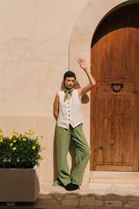 Chaleco de Lino Vintage para Mujer, con Botones al Frente, sin Mangas, Cuello en V, Casual, de Verano, para Oficina, ODM - Product Image 6