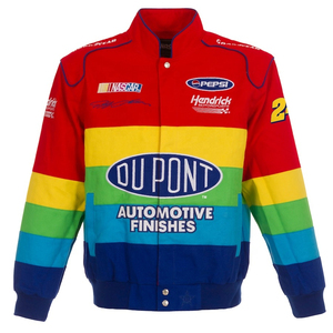 แจ็คเก็ตนักแข่ง NASCAR คุณภาพสูง ODM OEM ผลิตตามสั่ง ผ้าฝ้าย 100% ปักโลโก้แบบกำหนดเอง แจ็คเก็ตวาร์ซิตี้สไตล์วินเทจสำหรับขี่มอเตอร์ไซค์ - Product Image 1