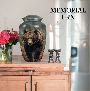 Urna con diseño de oso de pradera morado para cenizas de adultos, urna conmemorativa para cenizas humanas, recuerdo decorativo, tributo. - Product Image 3