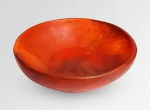 Bol décoratif en résine de figue de Barbarie |   Plat de service unique fait main vert terreux pour table basse - Product Image 3