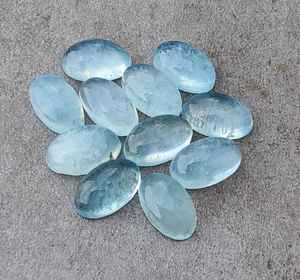 Pierre précieuse naturelle Aqua Milky, forme ovale grande, cabochon calibré, pierre précieuse en vrac pour bijoux - Product Image 6