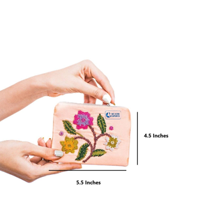 Handmade Beaded Coin Purse Small Zipper Pouch Embroidered Floral Design Ethnic Style <b>Wallet</b> for <b>Women</b> Girls Gift Accessory - Product Image 3