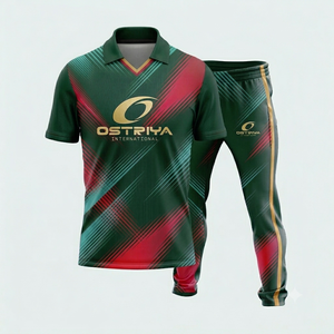 Ensemble de maillot et pantalon de cricket pour homme, modèle 2026, le plus vendu, entièrement personnalisable, imprimé par transfert thermique, uniforme anti-bactérien, séchage rapide, col en V - Product Image 3