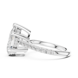 Bague de fiançailles en diamant taille poire avec diamants latéraux cultivés en laboratoire, certifiée GIA, bijoux classiques pour femmes - Product Image 1