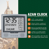 Horloge de prière musulmane avec affichage LCD, horloge de bureau avec alarme, calendrier Hijri, horloge numérique, horloge Azan