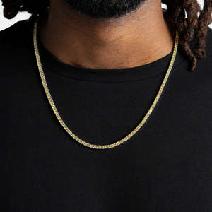 Yellow Moissanite Tennis Necklace VVS1 Canary Yellow Stone <b>Chain</b> 925 Sterling <b>Silver</b> Hip Hop Jewelry - Product Image 3