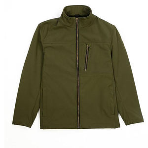 Veste softshell homme légère à col montant, couleur unie, respirante, avec fermeture éclair et logo avant en toile, idéale pour l'extérieur en hiver - Product Image 1