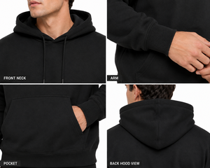 เสื้อฮู้ดดี้ผู้ชายทรงโอเวอร์ไซส์ สไตล์สตรีท แบรนด์ OEM รับสกรีนโลโก้ ไม่หดตัว ใส่สบาย สำหรับฤดูใบไม้ร่วง ฤดูร้อน ฤดูใบไม้ผลิ ผลิตจากโรงงานโดยตรงในปากีสถาน - Product Image 4