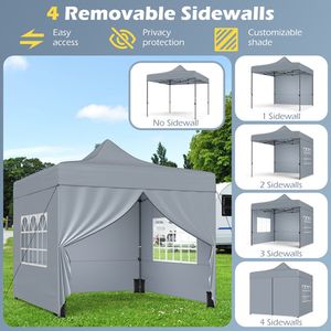 Tenda a Baldacchino Pop-up 10 X 10 FT - Riparo Istantaneo Portatile per Eventi all'Aperto - Product Image 4