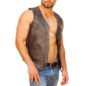 Gilet en cuir de qualité supérieure, durable, décontracté pour l'hiver, écologique, léger, avec une coupe confortable et une finition lisse, fabriqué au Pakistan - Product Image 3