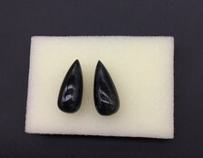 54,10 carats d'obsidienne noire naturelle, lot de 1 paire, gouttes simples percées sur le côté, naturelles, pour la fabrication de bijoux fins, pierres précieuses - Product Image 4