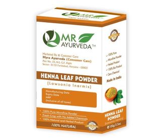 Henné en poudre 100% biologique MR Ayurveda, henné en poudre pour la coloration des cheveux, henné en poudre à base de plantes, sans produits chimiques ajoutés, 100 grammes - Product Image 4
