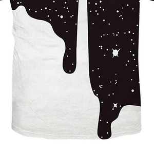 Men's Short Sleeve <b>T</b>-<b>Shirt</b> O-Neck Black <b>White</b> Galaxy Print Casual Jersey Fit Regular Length Sublimation Transfer Print - Product Image 2