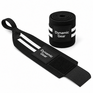 Bandes de maintien pour poignets Dynamic Gear, réglables, antidérapantes, pour la musculation, l'entraînement en force, unisexe, polyester, fermeture à scratch - Product Image 3