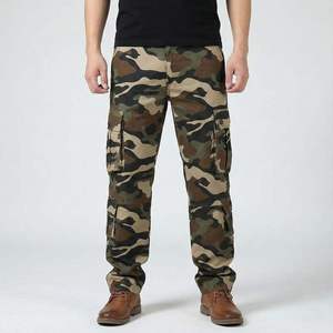 Pantalon cargo camouflage pour homme, personnalisable avec logo, en toile, style streetwear décontracté, utilitaire pour l'extérieur, vente en gros - Product Image 4