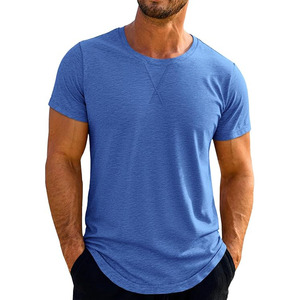 T-shirts à manches courtes surdimensionnés pour hommes, col rond, chemise décontractée, été, classique, basique, léger, écologique, respirant, 100% coton - Product Image 4