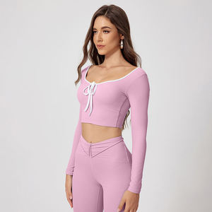 เสื้อยืดคอกลมแขนยาวสำหรับผู้หญิงเสื้อยืดแห้งเร็วระบายอากาศได้ดีเป็นมิตรกับสิ่งแวดล้อม - Product Image 6