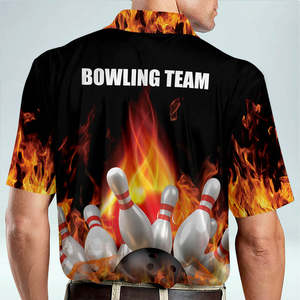 Chemises de bowling personnalisées avec logo imprimé, en toile respirante 100 % polyester, séchage rapide, impression par sublimation - Product Image 4