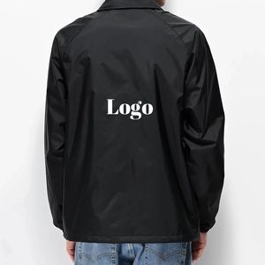 <b>Men's</b> <b>Black</b> Turn-down Collar Shirt Jacket Loose Breathable Single Breasted Casual <b>Long</b> Sleeve <b>Coat</b> Button Polyester/Cotton 300g - Product Image 2