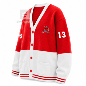 Sweat-shirt universitaire respirant personnalisé Delta Sigma Theta Sorority avec logo brodé sur le devant, rouge et blanc, manches longues, décontracté, pour femme - Product Image 2