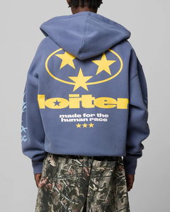 Sweat à capuche personnalisé pour homme, écologique, automne, vente en gros, fermeture éclair, poids lourd 300g, mélange coton/polyester - Product Image 2