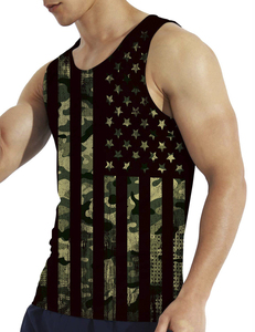 Men Sublimation Tank <b>Top</b> Breathable Polyester/Cotton Modern Gym Apparel Lightweight Stretch Fabric for Fitness Sports - Product Image 2